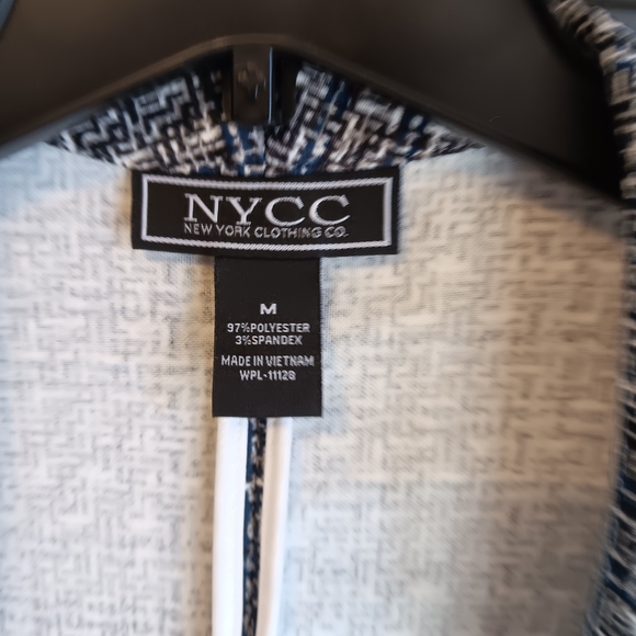 Women's Black and White And Blue Tweed Jacket - Picture 3 of 6